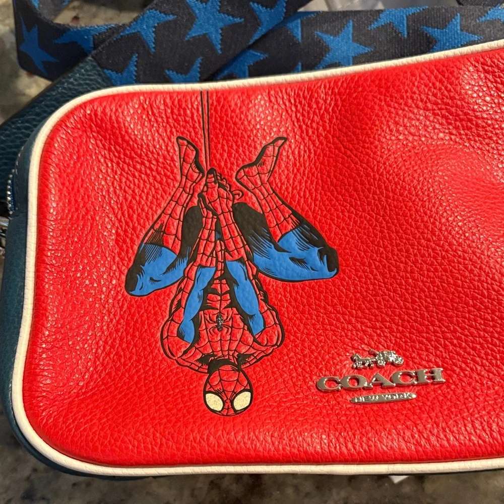 Spider-Man Coach Red and Blue Graphic Crossbody Bag - Picture 2 of 6